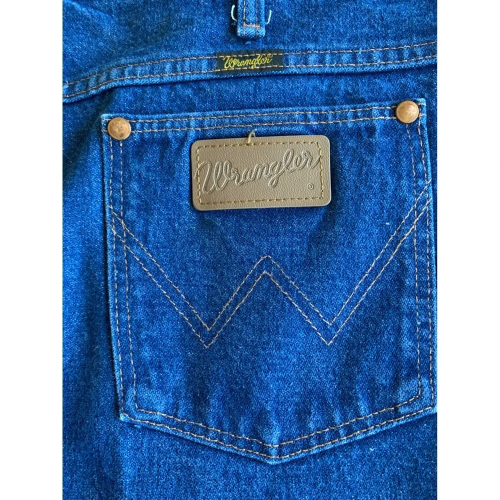 Wrangler 36x36 Jeans Blue Cowboy Cut Slim Fit 936DEN Made in USA Dark & Starched